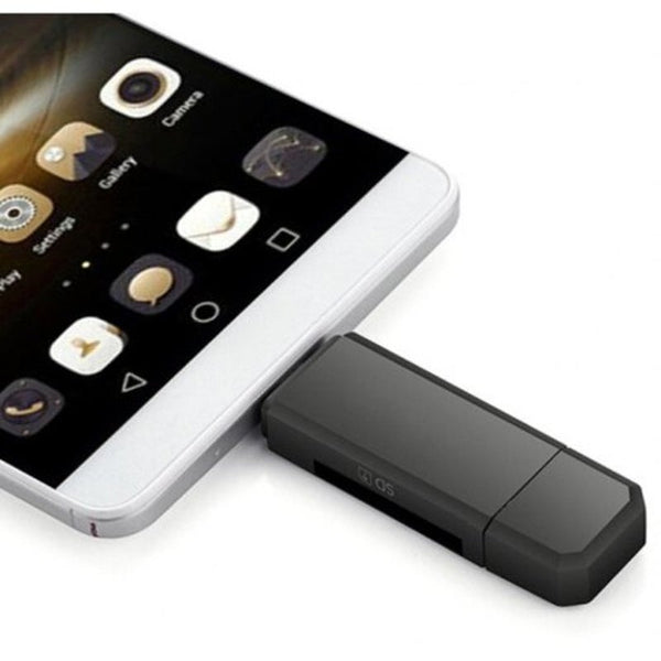 Type C Micro 3 In 1 Card Reader High Speed Usb2.0 Universal Black Cables & Adapters