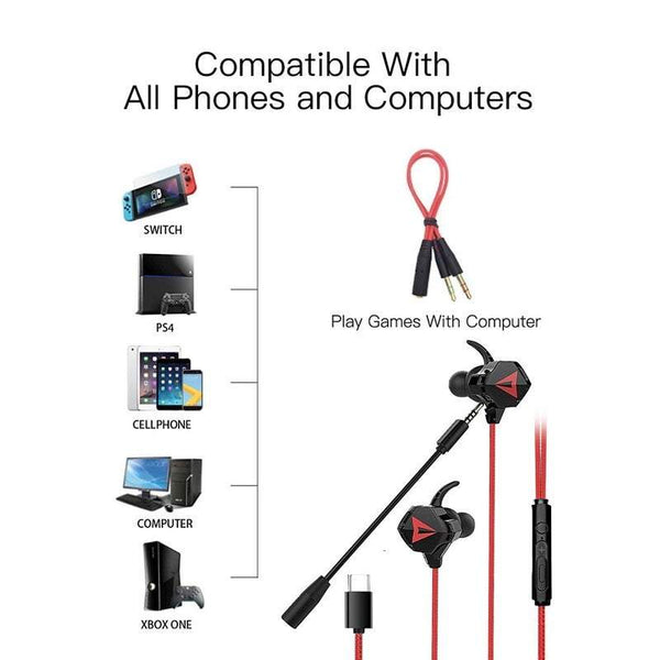 Televisions Type C Plug Pc Gaming Headset Earphone Headphone For Ps4 X Box One Nintendo Switch Laptop In Headphones Red Headsets