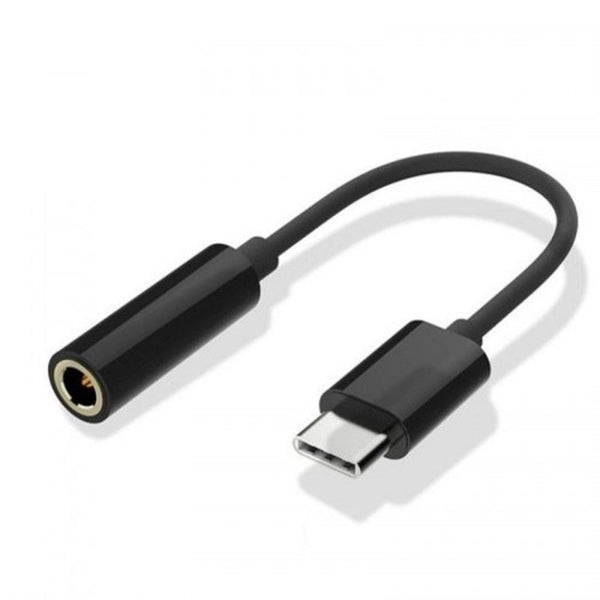 Type C To 3.5 Mm Headphone Jack Adapter Cable Black