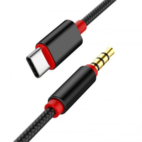 Type C To 3.5Mm Car Aux Black Cables & Adapters
