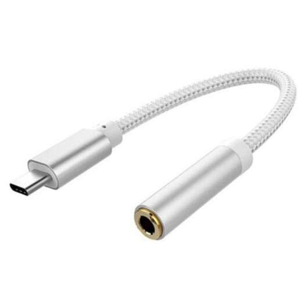 Type C To 3.5Mm Earphone Jack Aux Audio Connector Adapter Cable Converter Silver