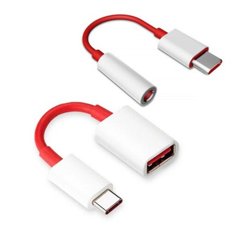 Type C To 3.5Mm Jack Audio Usb Cable For Oneplus 7 Pro / 6T Red