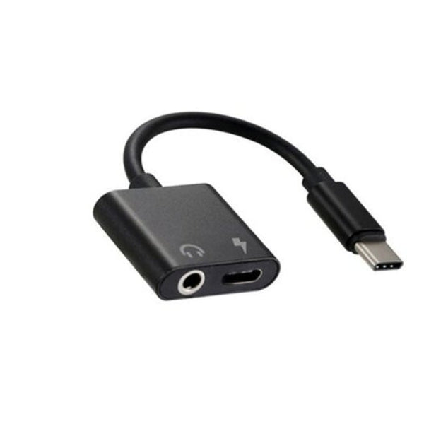 Type C To 3.5Mm Jack Headphone Auxiliary Charger Jet Black Cables & Adapters