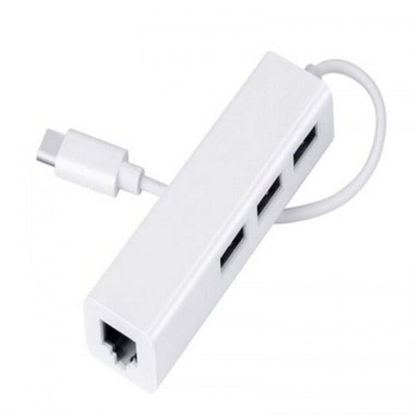 Type C To Rj45 Ethernet Card 2.0 Usb 3 Port Hub 100 Mbp Band Line Network White Usb Cables Hubs & Adapters