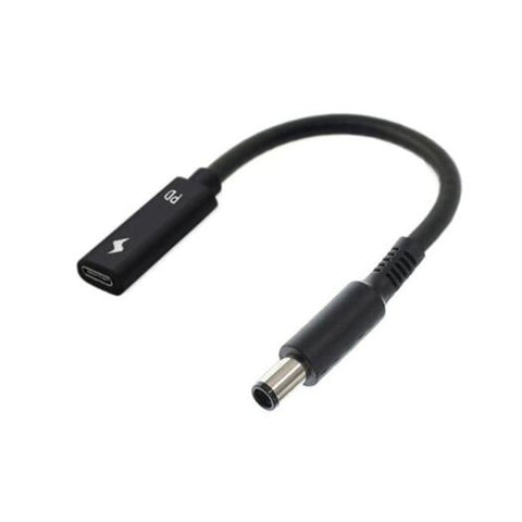Type C Usb To Dc 7.4X5.0Mm Pd Charge Cable For Dell / Hp Laptop Black