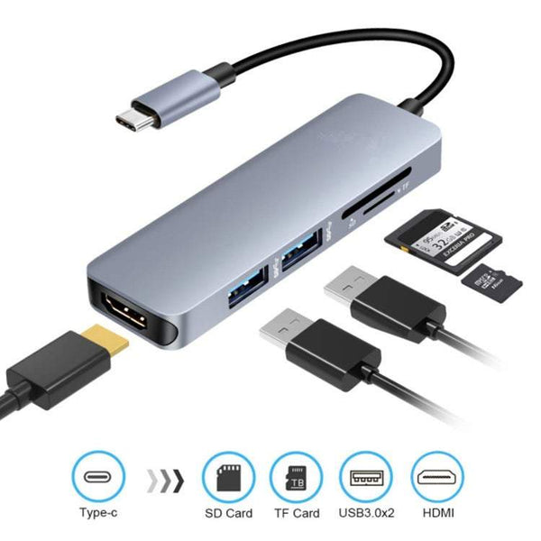Type C Usbc Hdmi Adapter For Macbook 5 In 1 To Hub Sd Tf Card Reader And 2 3.0 Ports Usb Cables Hubs & Adapters