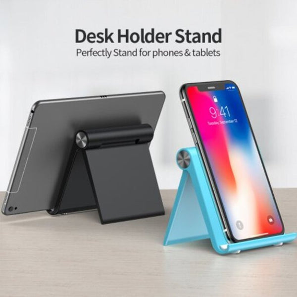 Abs Silcone Pad Foldable Cell Phone Support Stand Desktop Table Ipad Smartphone Universal White