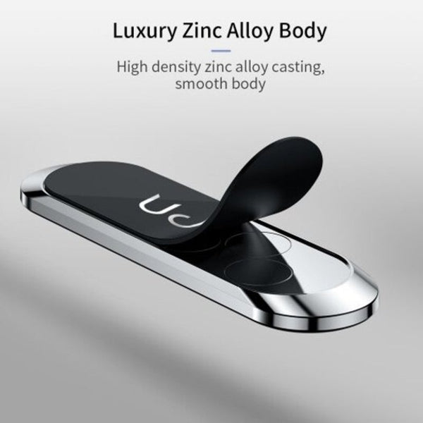 Luxury Zine Alloy Holder Multifunction Metal Mini Magnetic Desk Wall Sticker Mobile Phone Stand Black