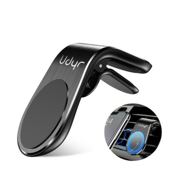 Magnetic Stainless Spring Car Phone Holder Support For Iphone Samsung Huawei Gps Stand Bracket Black