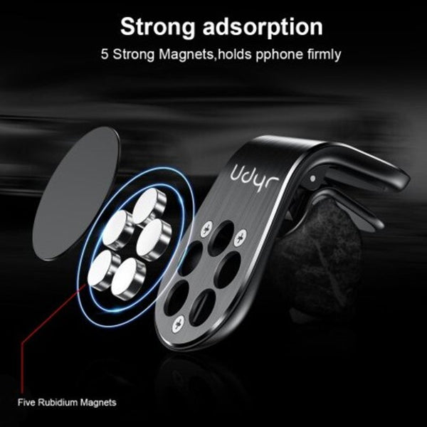 Magnetic Stainless Spring Car Phone Holder Support For Iphone Samsung Huawei Gps Stand Bracket Black