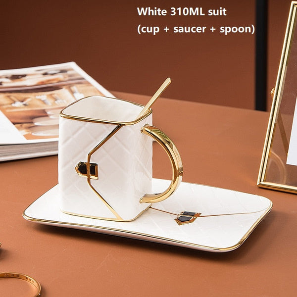 310Ml Novelty Handbag Coffee Cup With Tray Mugs