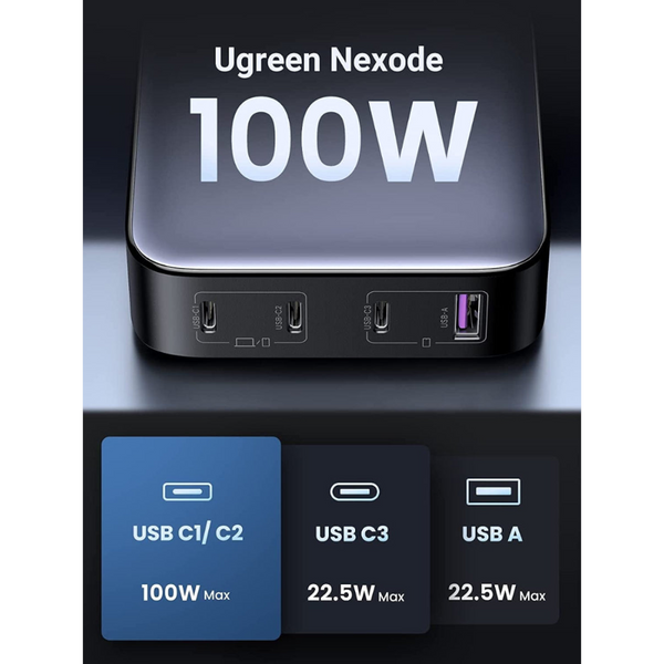 Ugreen 15613 100W Usb C Charger Nexode 4 Port Gan Ii Charging Station Chargers & Cradles