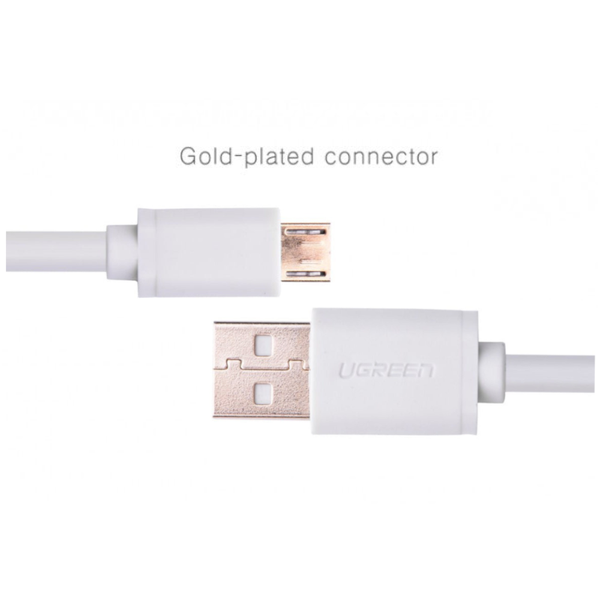 Micro Usb Male To Cable Gold-Plated White 1M (10848)