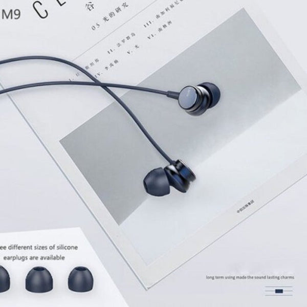 Hm9 Selling Wired Noise Cancelling Dynamic Heavy Bass Music Metal In Ear With Mic Earphone For Iphone Xiaomi Samsung Ocean Blue Wired Earphones