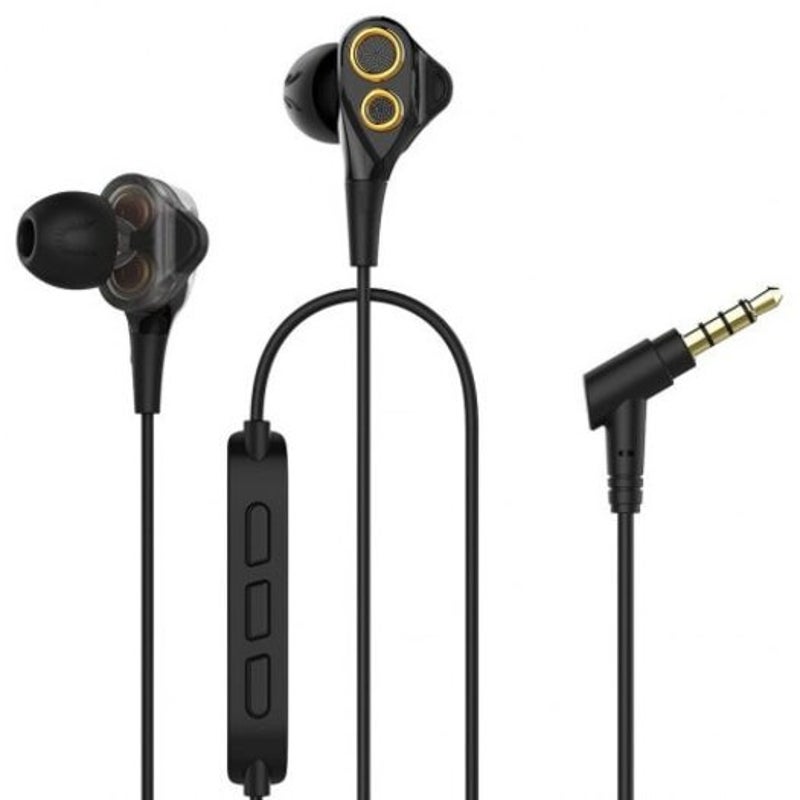 T8 In Ear Stereo Earphones With Mic Black Wired Earphones