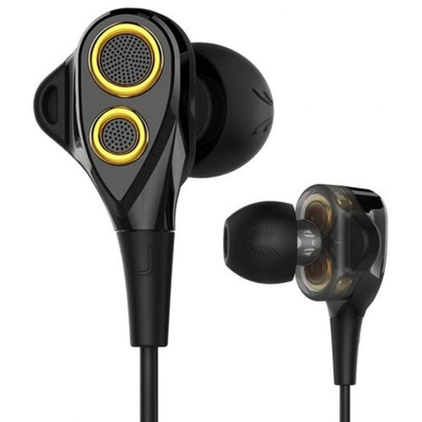 T8 In Ear Stereo Earphones With Mic Black Wired Earphones