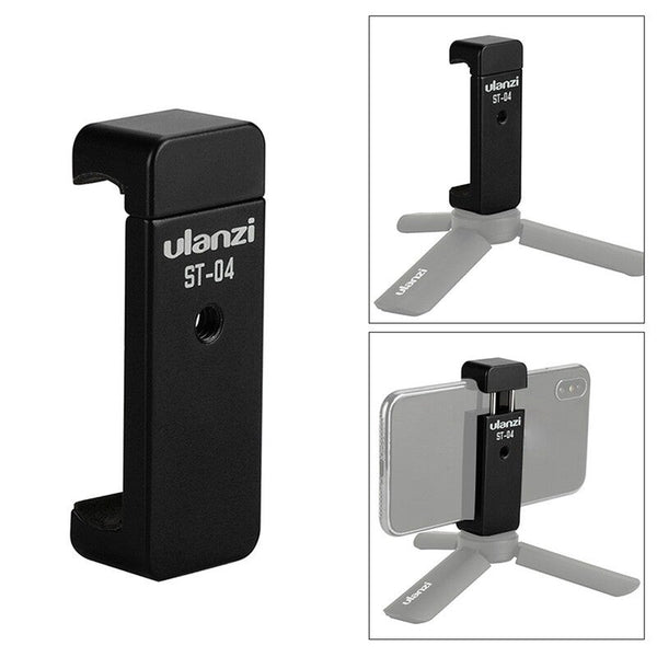 St 04 Phone Clip Holder Clamp Bracket Aluminum Alloy Black Mounts & Holders