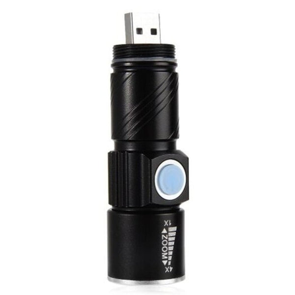 Led Torch Ultra Bright Rechargeable Usb Black