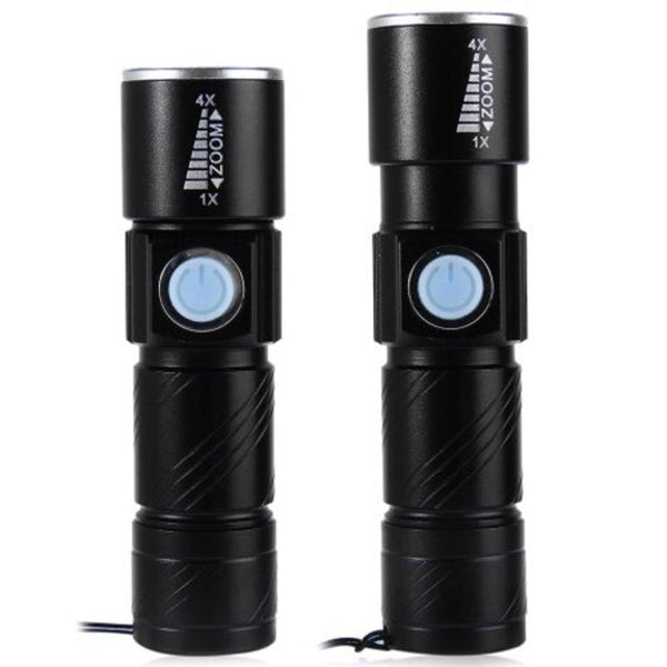 Led Torch Ultra Bright Rechargeable Usb Black Flashlights