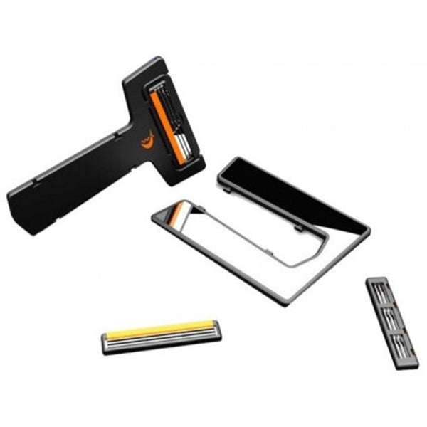 Ultra Portable Card Shaver Pocket Razor With Mirrors And Blade 3Mm Thin Black