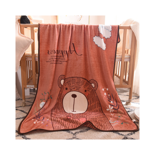 Ultra Soft Kids Plush Fleece Blanket Cozy Cartoon Animal Throw For All Seasons (Bear) Blankets