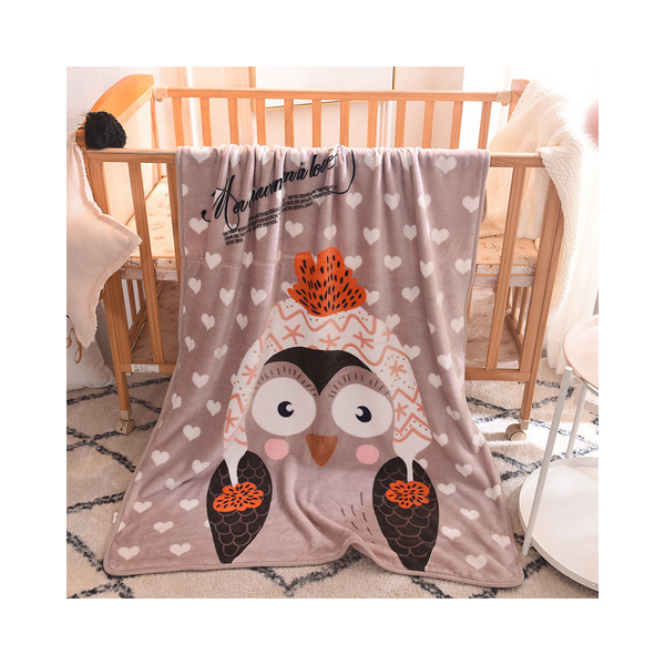 Ultra Soft Kids Plush Fleece Blanket Cozy Cartoon Animal Throw For All Seasons (Owl) Blankets