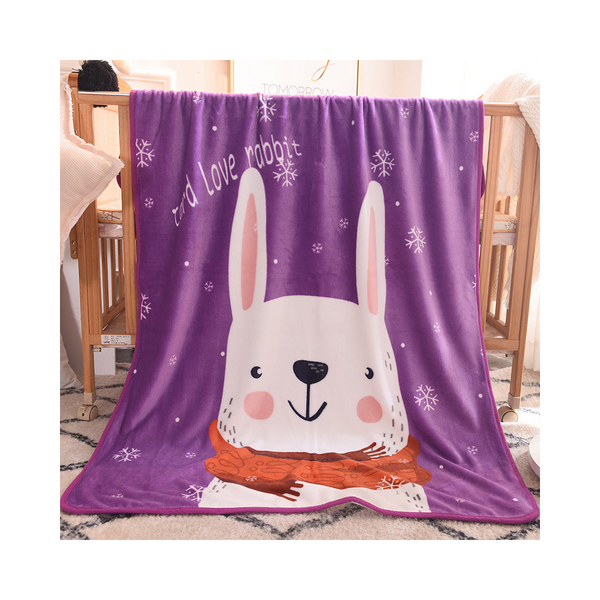 Ultra Soft Kids Plush Fleece Blanket Cozy Cartoon Animal Throw For All Seasons (Rabbit) Blankets