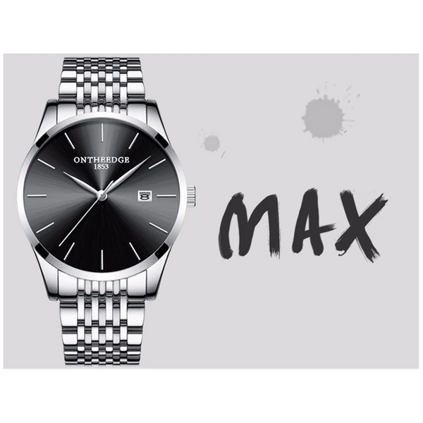 Veile Studios Ultra Thin Steel With Quartz Watch Calendar Waterproof Men's Silver Black Watches