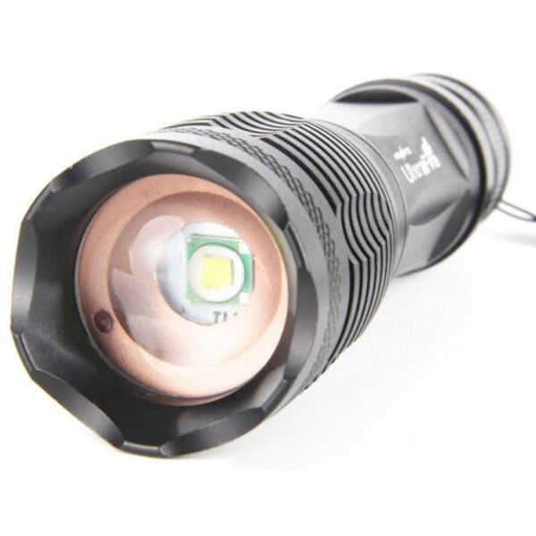 E06 Cree Xml T6 1800Lm Zoomable Led Flashlight Set Black Eu. Regulation Flashlights