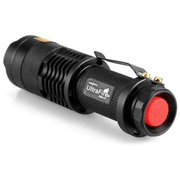 Sk68 Uv 365Nm 1 Mode Purple Waterproof Telescopic Focusing Flashlight Black