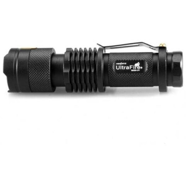 Sk68 Uv 365Nm 1 Mode Purple Waterproof Telescopic Focusing Flashlight Black