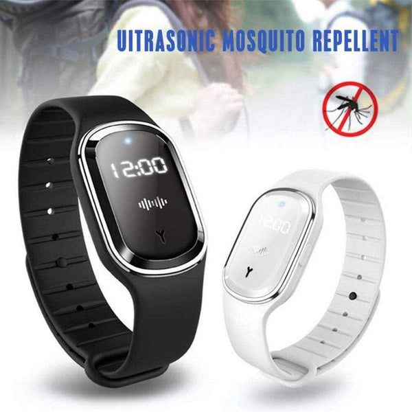 Pest Insect Repellents Ultrasonic Rechargeable Mosquito Wristband With Clock Function Ultrasonic Pest Repellers