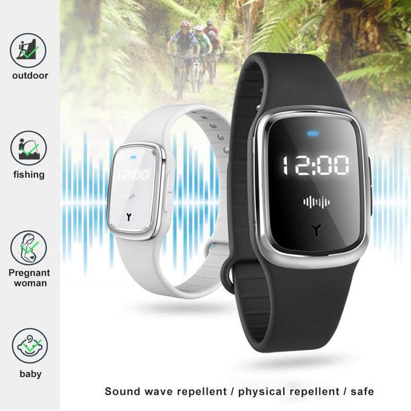 Ultrasonic Pest Repellers Pest Insect Repellents Ultrasonic Rechargeable And Mosquito Wristband With Clock Function