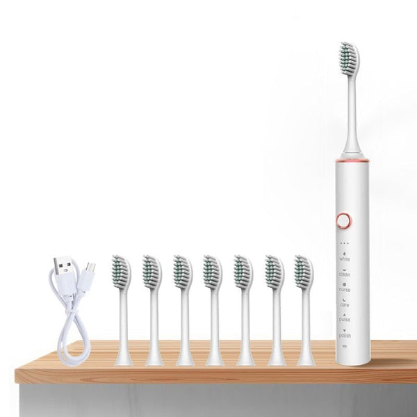 Electric Toothbrushes Ultrasonic Electric Toothbrush Rechargeable Usb Sonic Automatic 8 Replacement Heads