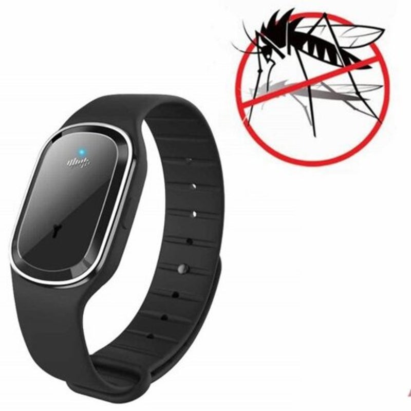 Ultrasonic Mosquito Repellent Wristband Bracelet Black Ultrasonic Pest Repellers