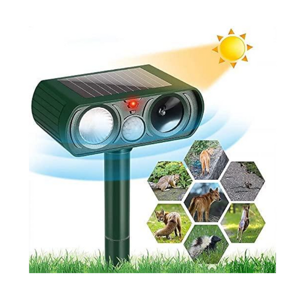 Ultrasonic Animal Repeller Solar Powered Cat Repellent Waterproof Motion Sensor Activated Deterrent Chaser Protect Farm Garden Yard Ultrasonic Pest Re