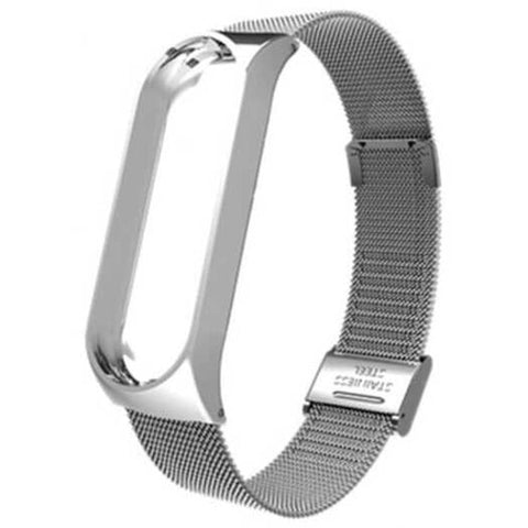 Ultrathin Metal Wristband Strap For Xiaomi Mi Band 3 Smart Bracelet Silver