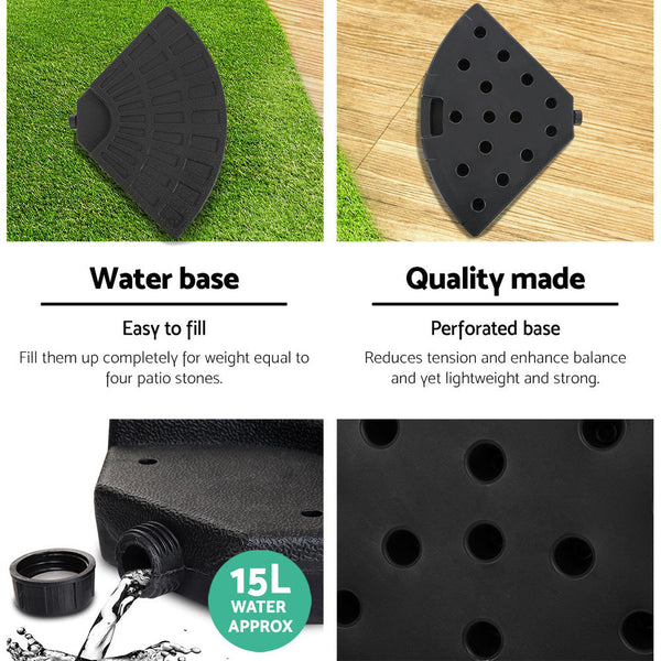 Instahut 3M Umbrella With 48X48cm Base Outdoor Umbrellas Cantilever Sun Beach Garden Patio Patio Umbrellas