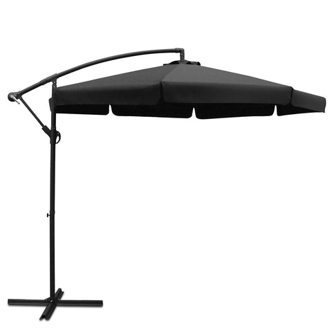 Instahut 3M Outdoor Umbrella Black Patio Umbrellas