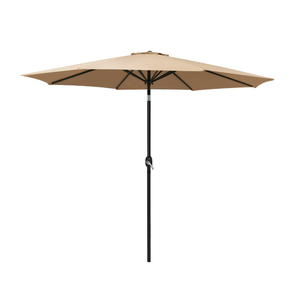 Instahut 2.7M Outdoor Umbrella Pole Stand Garden Sun Beige Patio Umbrellas