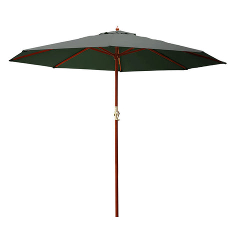 Instahut Outdoor Umbrella 3M Pole Umbrellas Stand Sun Beach Garden Deck Charcoal Patio Umbrellas
