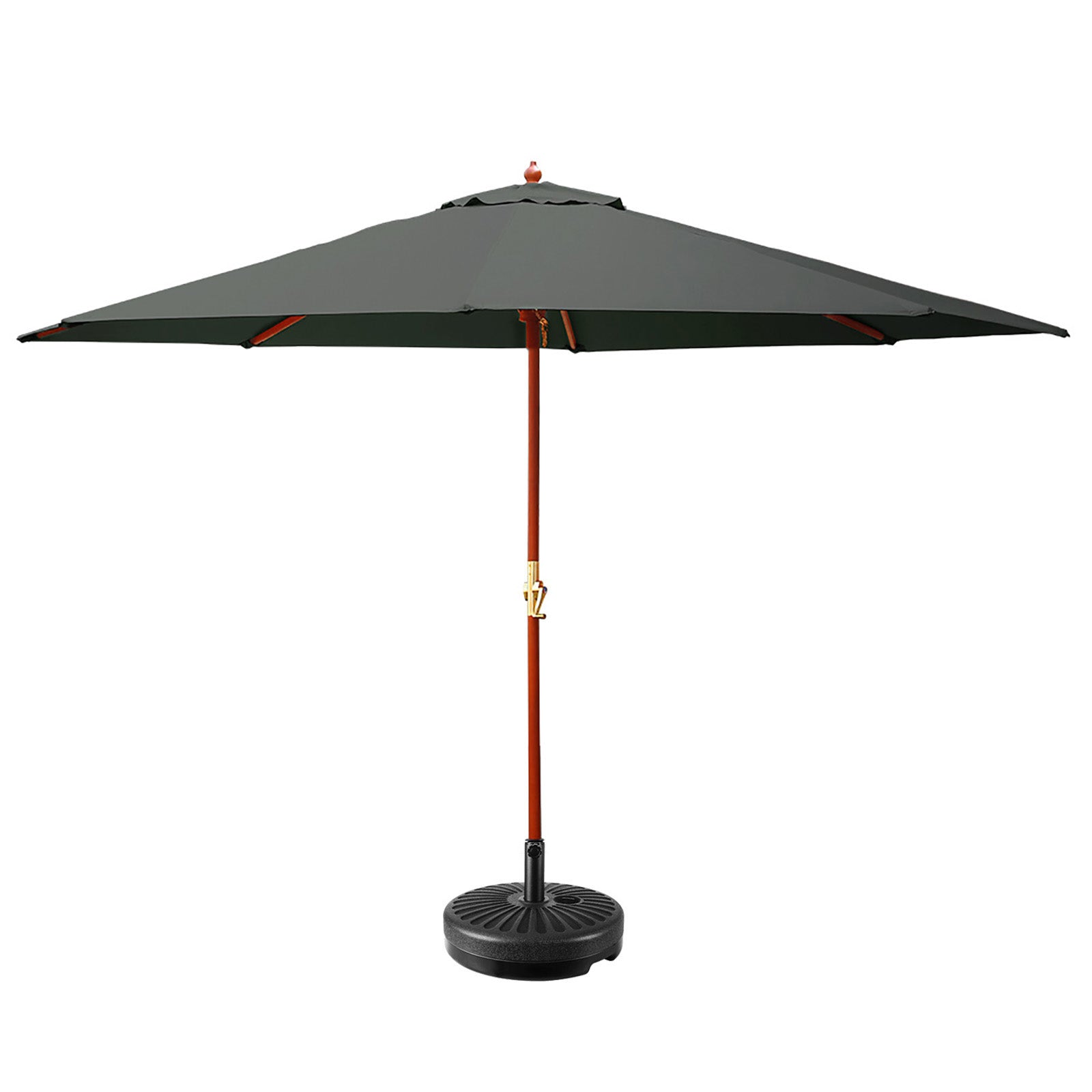 Instahut 3M Outdoor Umbrella W/Base Pole Umbrellas Garden Sun Stand Deck Charcoal Patio Umbrellas