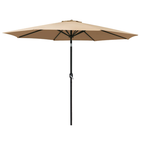 Instahut 3M Outdoor Umbrella Beach Pole Garden Patio Tilt Beige Patio Umbrellas