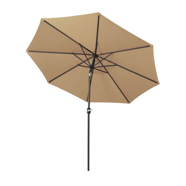 Instahut 3M Outdoor Umbrella Beach Pole Garden Patio Tilt Beige Patio Umbrellas