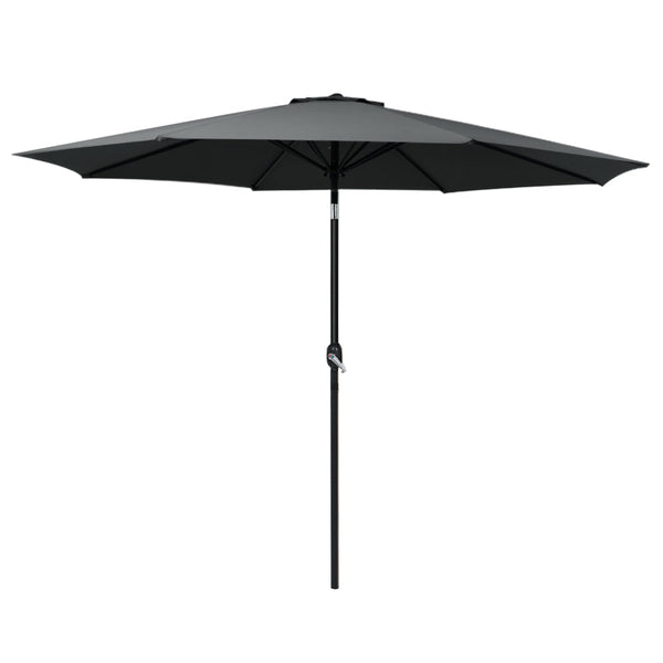 Instahut 3M Outdoor Umbrella Beach Pole Garden Patio Tilt Black Patio Umbrellas
