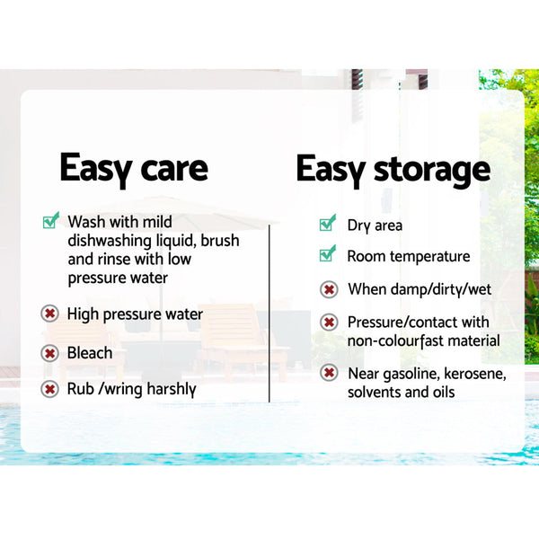 Instahut 3M Outdoor Umbrella Beach Pole Garden Patio Tilt Black Patio Umbrellas