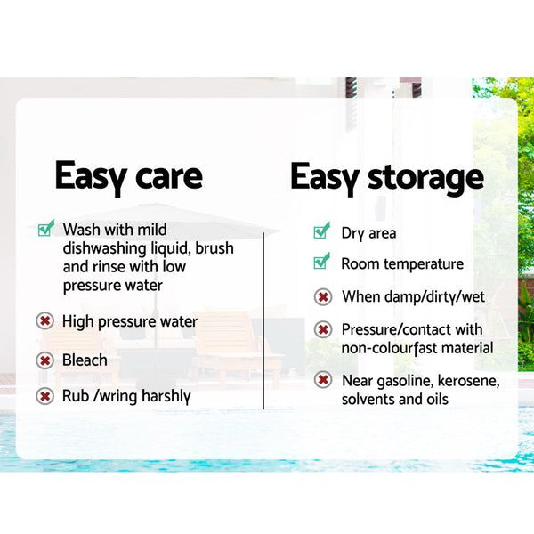 Instahut 3M Outdoor Umbrella Beach Pole Garden Patio Tilt Charcoal Patio Umbrellas