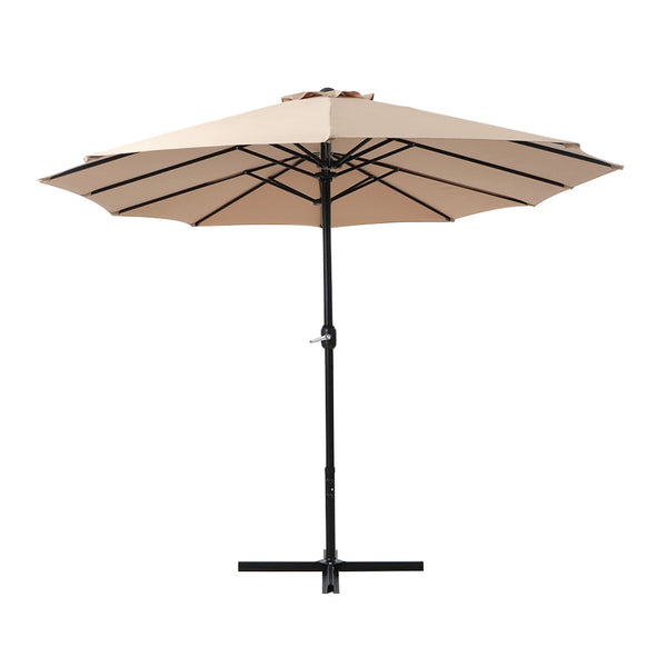 Instahut Outdoor Umbrella Twin Beach Stand Base Garden Sun Shade 4.57M Patio Umbrellas
