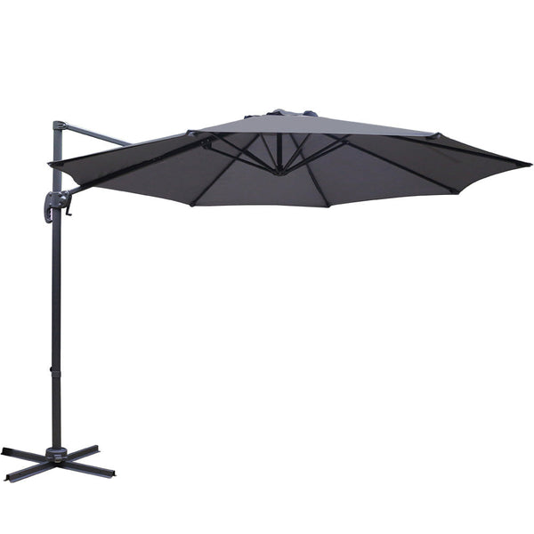 Instahut 3M Outdoor Umbrella Cantilever 360 Degree Tilt Beach Roma Charcoal Patio Umbrellas