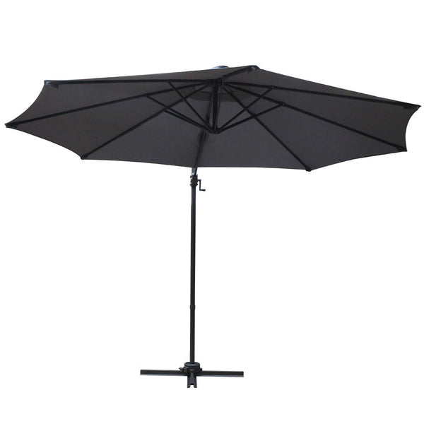 Instahut 3M Outdoor Umbrella Cantilever 360 Degree Tilt Beach Roma Charcoal Patio Umbrellas